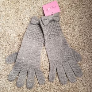 NEW Kate Spade New York Gray Bow Detail Gloves